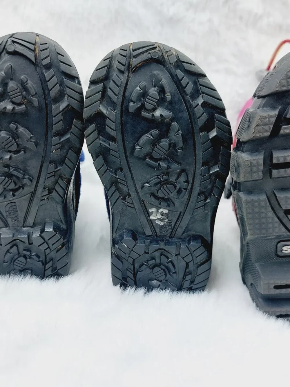 Set of 3 The North Face Sorel Crocs Girl's Pink Blue Yellow Winter Boots Size 6